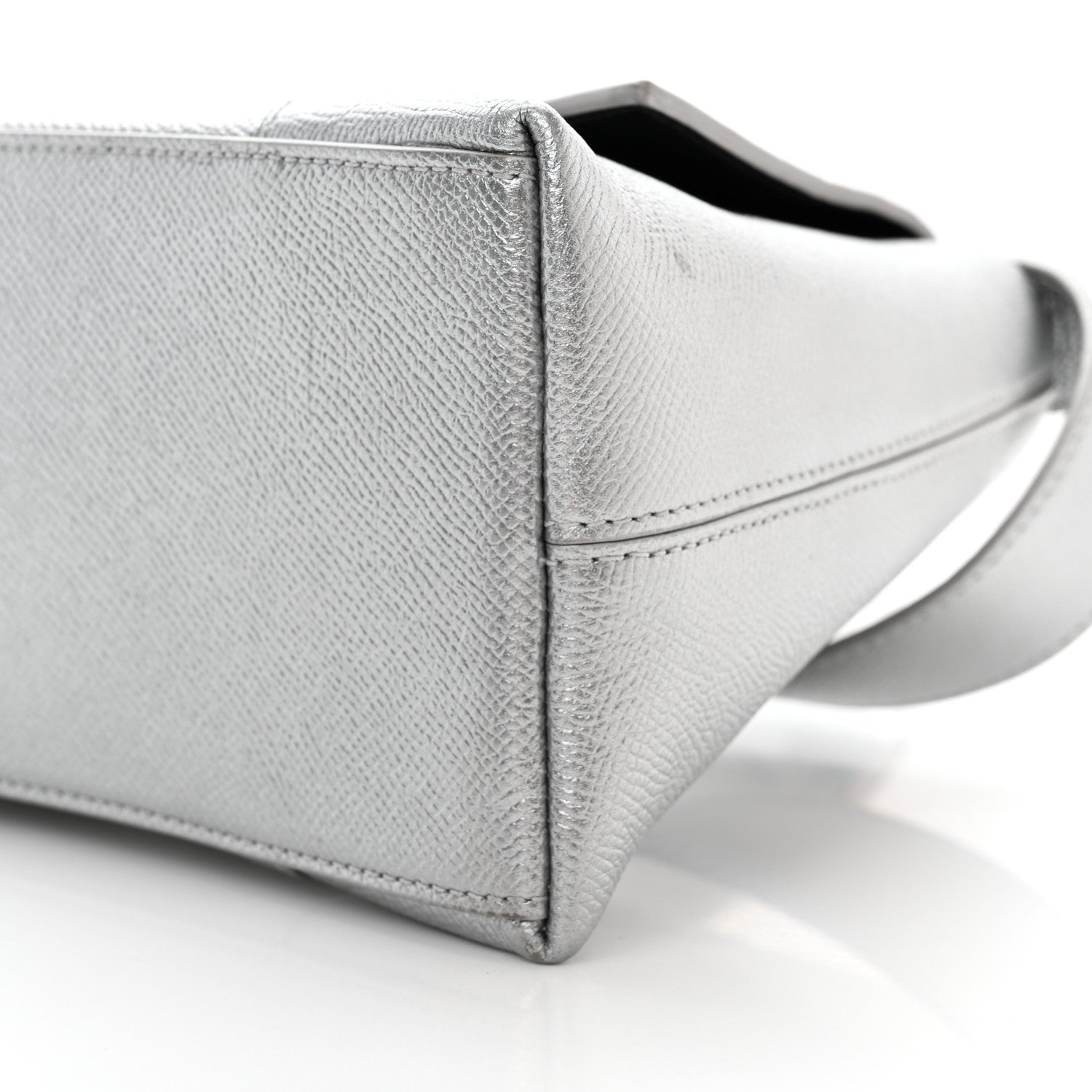 Balenciaga Metallic Soft Textured Calfskin Small Downtown Shoulder Bag Silver 9 of 10