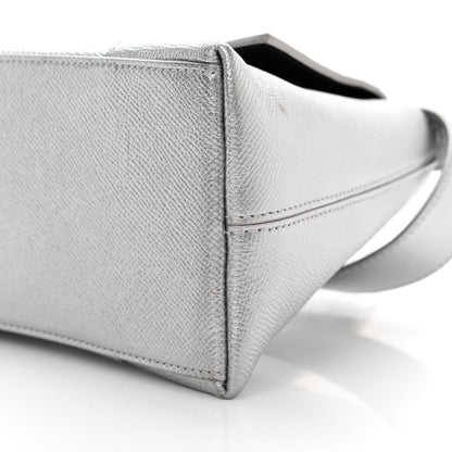 Balenciaga Metallic Soft Textured Calfskin Small Downtown Shoulder Bag Silver 9 of 10