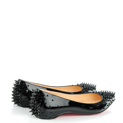 Christian Louboutin Patent Goldoflat Spikes Flats 37.5 Black 4 of 8