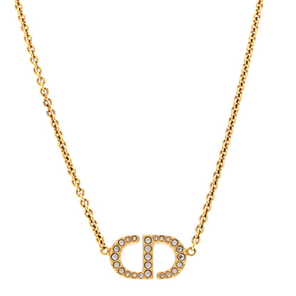 Christian Dior Metal Crystal Clair D Lune Necklace Gold 4 of 7