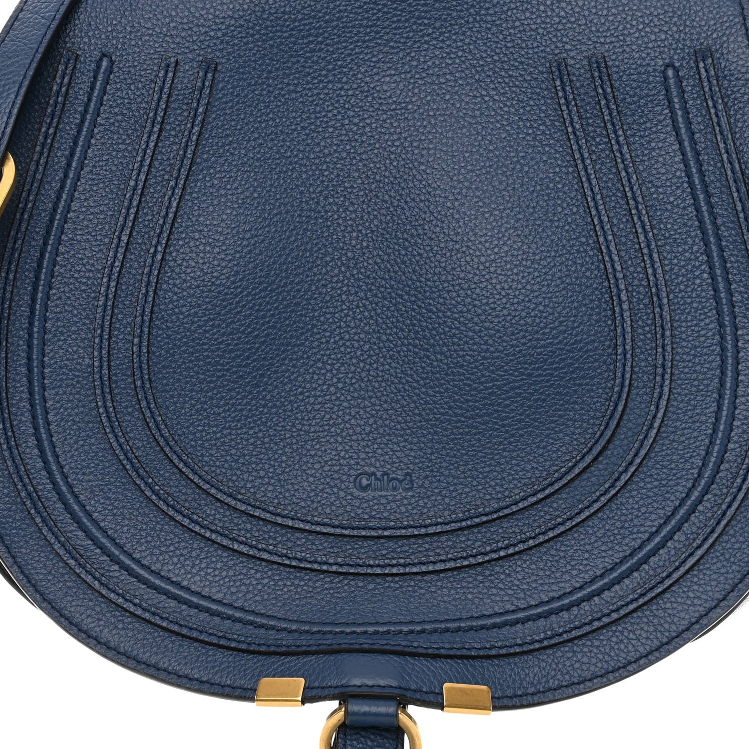 Chloe Calfskin Medium Marcie Round Crossbody Bag Royal Navy 7 of 11