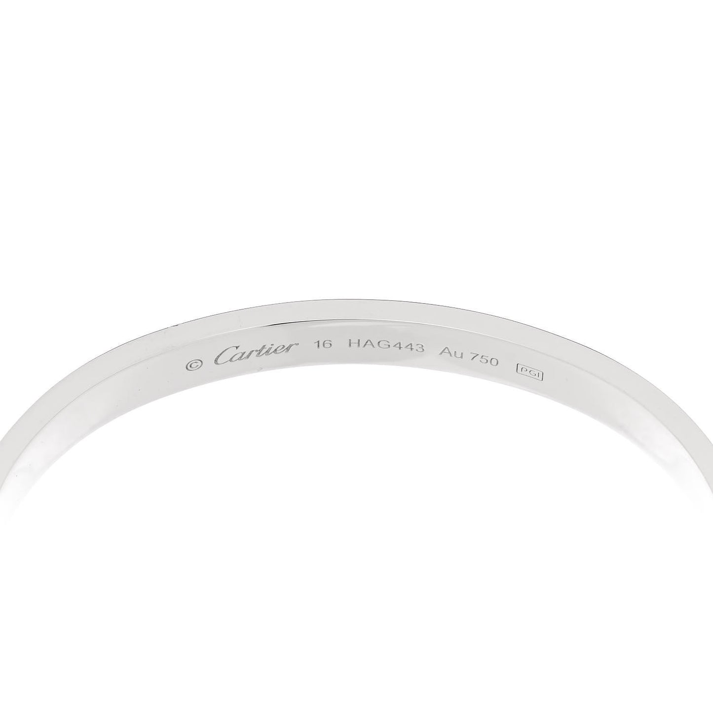 18K White Gold LOVE Bracelet 16