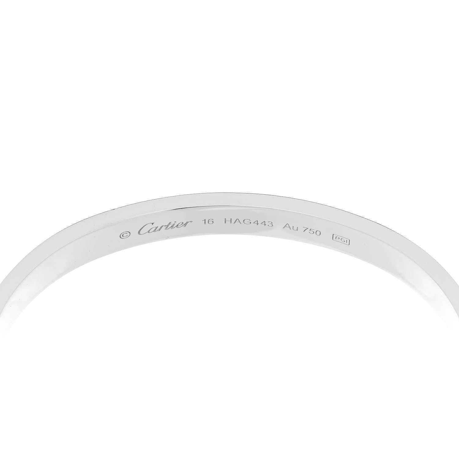 Cartier 18K White Gold LOVE Bracelet 16 6 of 9