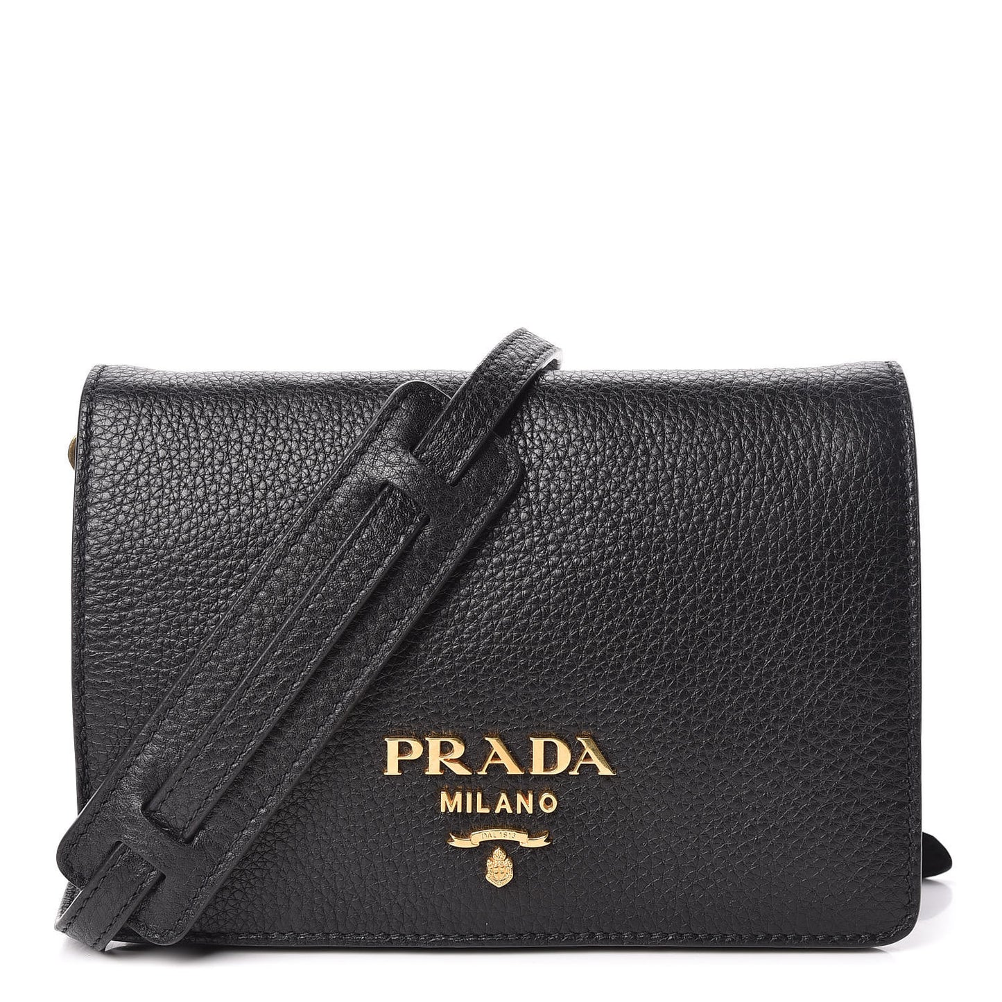 Vitello Daino Flap Crossbody Black