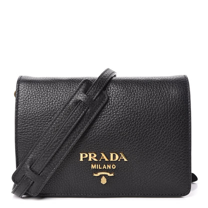 Prada Vitello Daino Flap Crossbody Black 1 of 11
