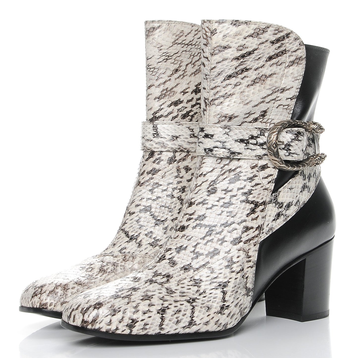 Elaphe Snakeskin Elizabeth Boots 39 Roccia Black