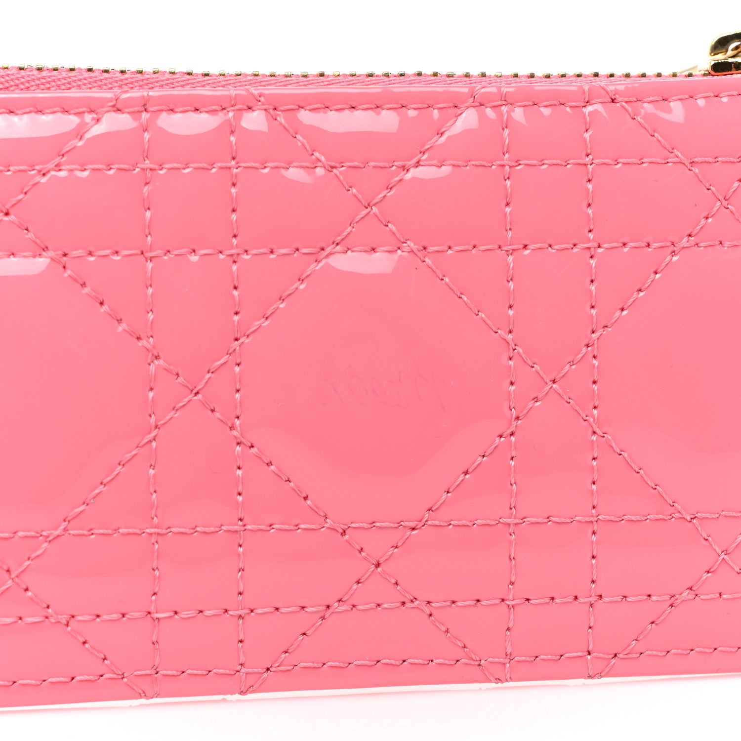 Christian Dior Patent Cannage Lady Dior Key Pouch Pink 9 of 10