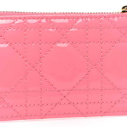 Christian Dior Patent Cannage Lady Dior Key Pouch Pink 9 of 10