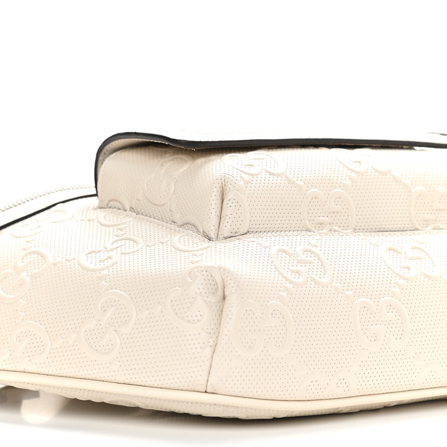 Gucci Calfskin GG Tennis Embossed Pocket Belt Bag Mystic White 8 of 9