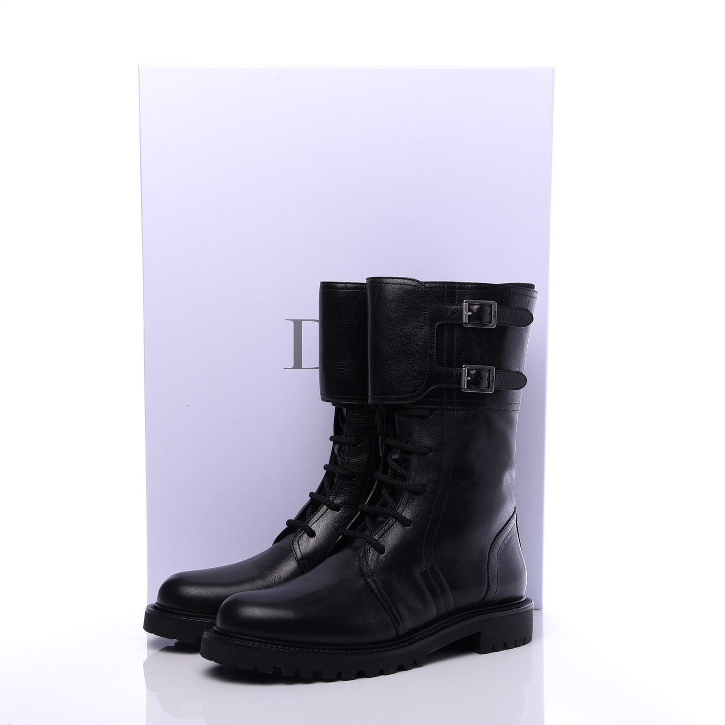 Calfskin Ground Low Boot 39 Black