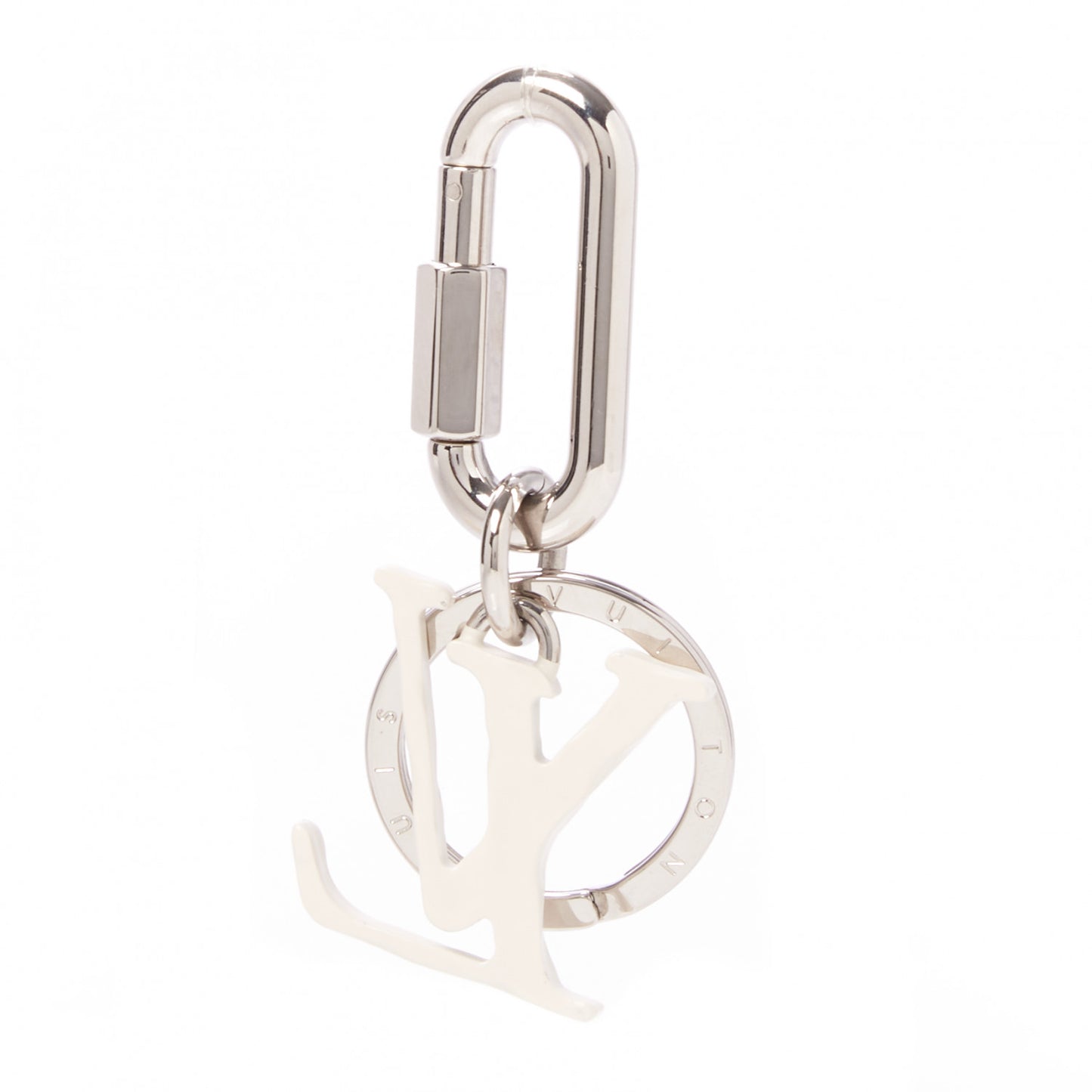 LV Sharp Bag Charm Key Holder Silver