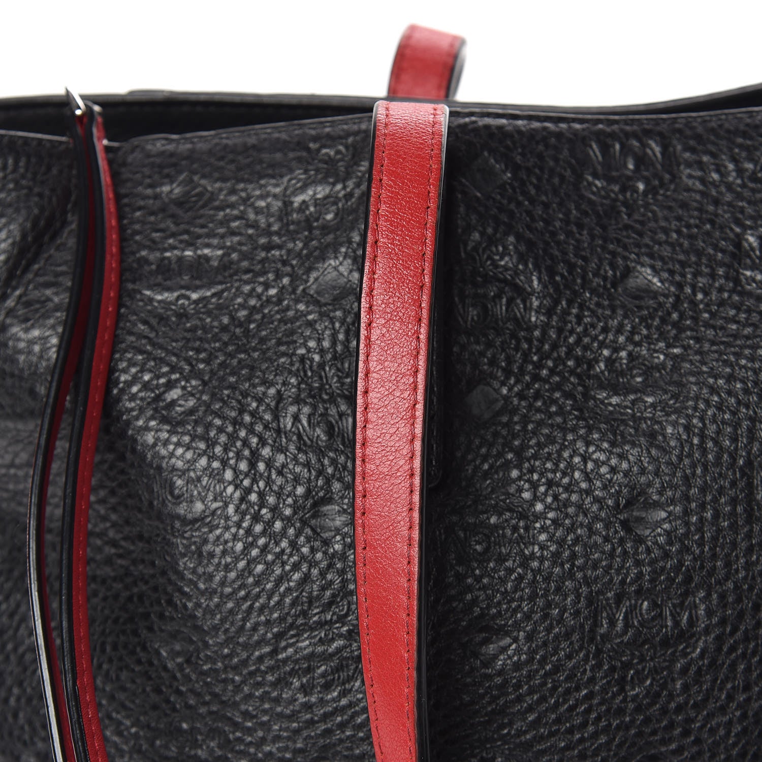 MCM Calfskin Ottomar Monogram Medium Klara Shopper Tote Black 11 of 15