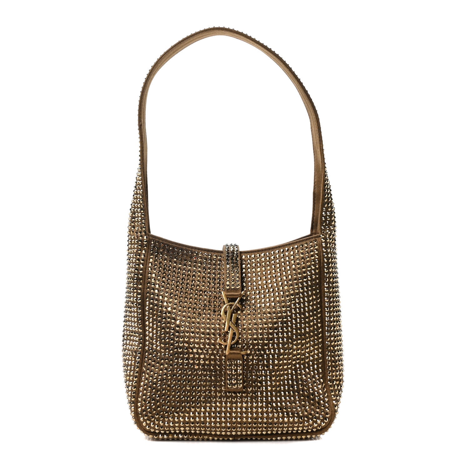 Saint Laurent Satin Crystal Baby Le 5 A 7 Supple Hobo Astres 1 of 10