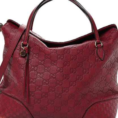 Gucci Guccissima Medium Bree Foldover Tote Classic Ruby 8 of 11