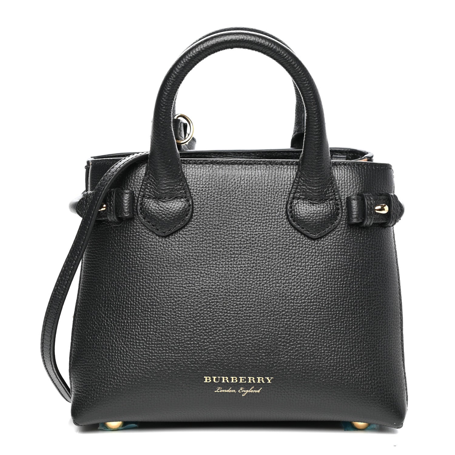 Burberry Derby Calfskin House Check Baby Banner Tote Black 1 of 11