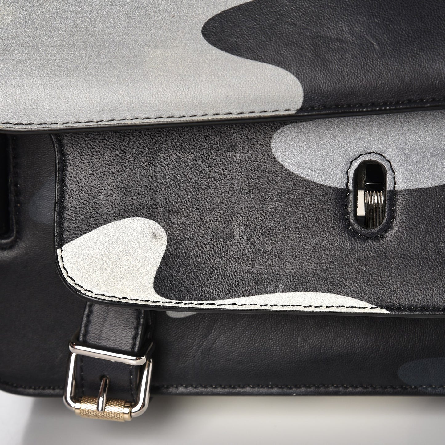 Calfskin Camouflage Print PS11 Classic Shoulder Bag Black