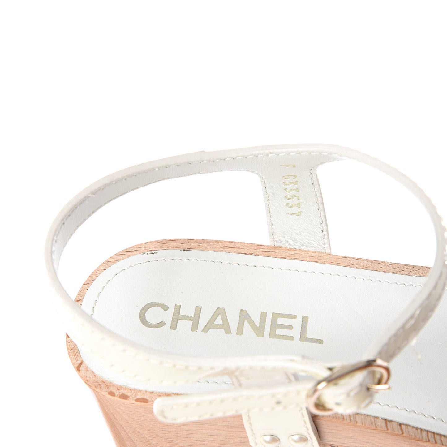 Patent Cork Mykonos Wedge Sandals 40 Beige