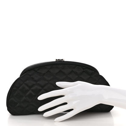 Chanel Satin Quilted Timeless Clutch Black 2 of 10