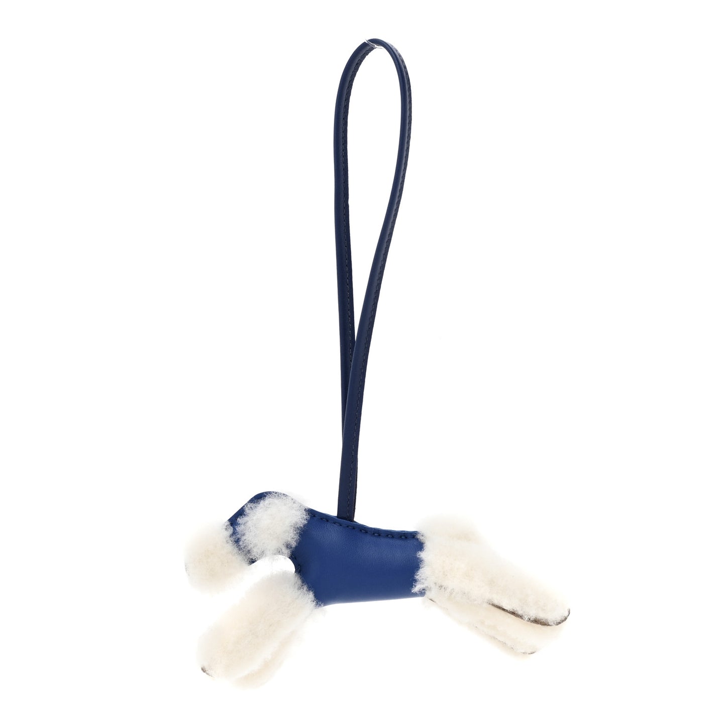 Milo Lambskin Shearling Budy Charm Bleu France Bleu Saphir