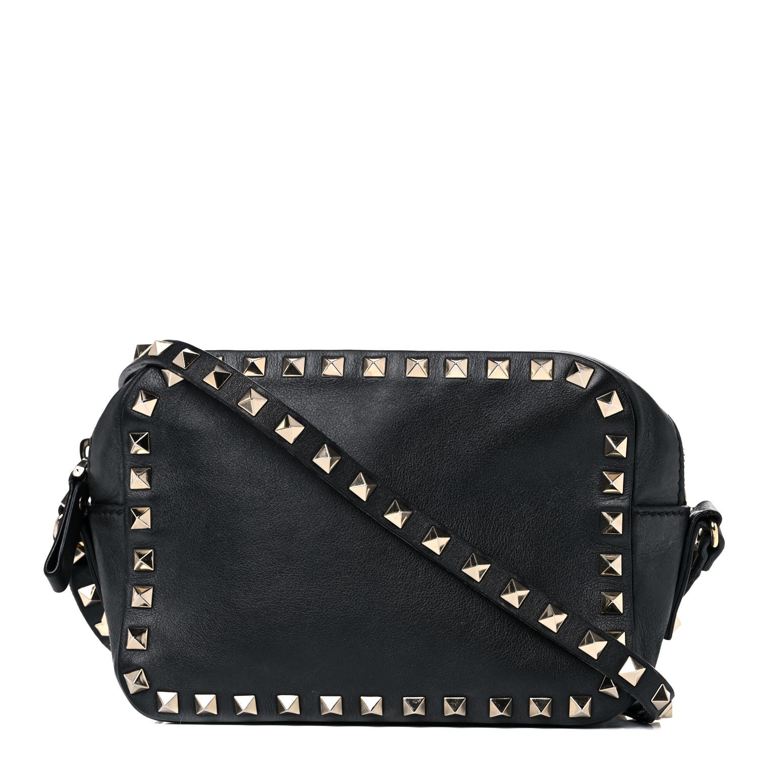 Valentino Garavani Calfskin Rockstud Camera Crossbody Bag Black 1 of 12