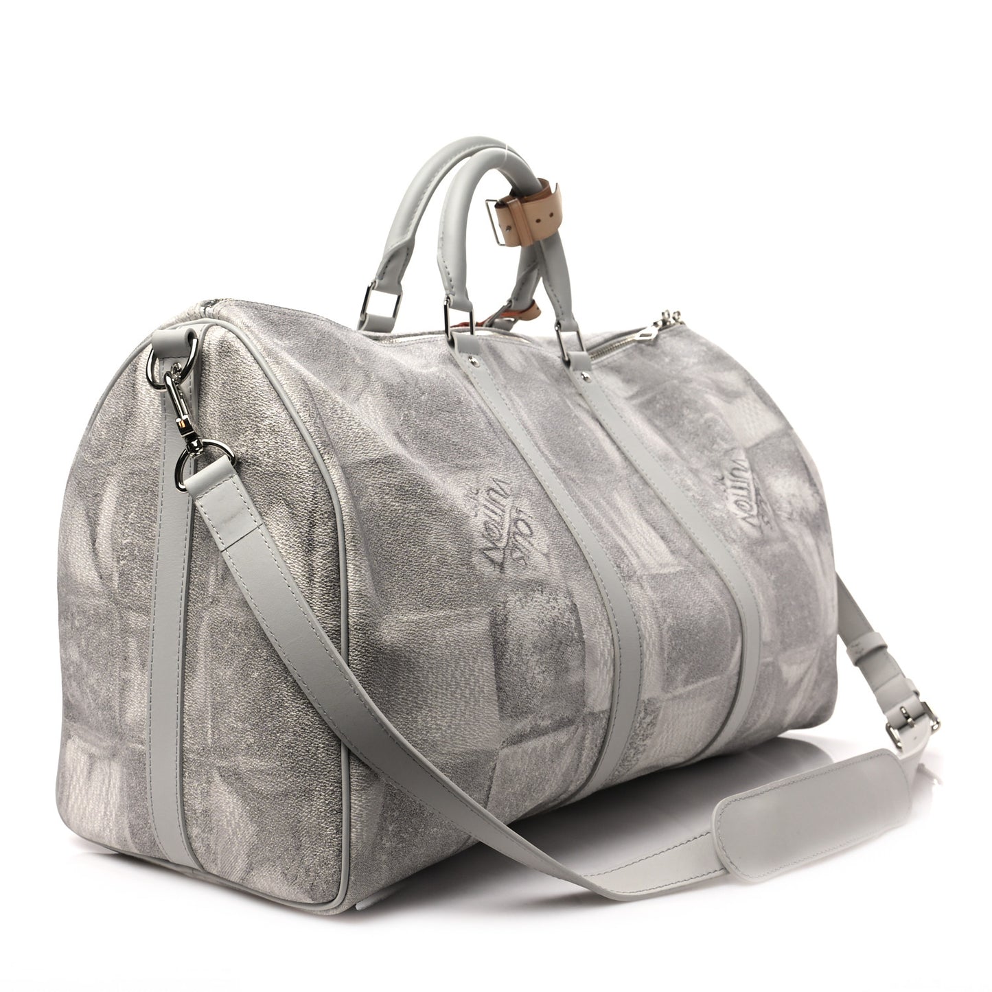 Damier Salt Keepall Bandouliere 50 Stone Grey