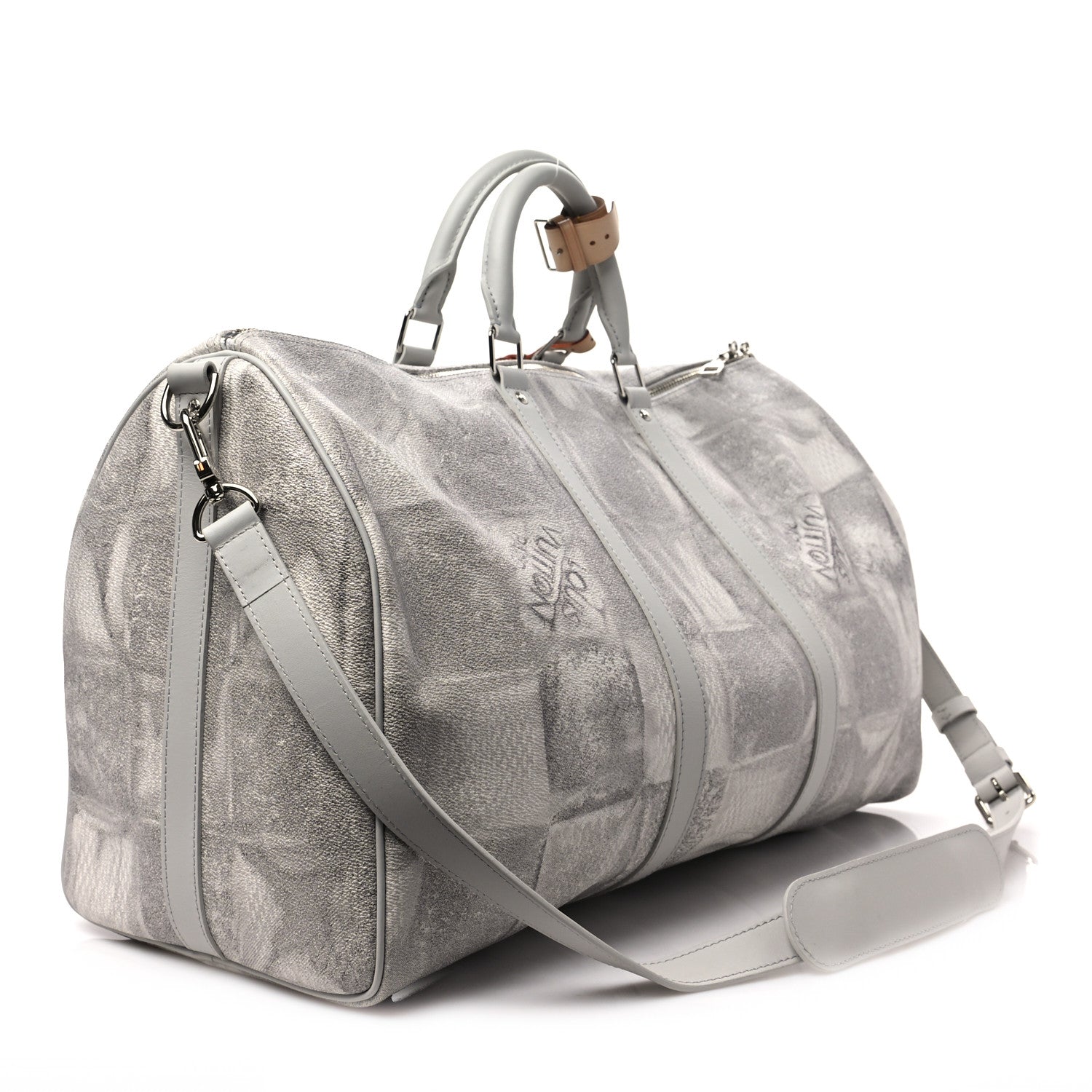 Louis Vuitton Damier Salt Keepall Bandouliere 50 Stone Grey 2 of 8