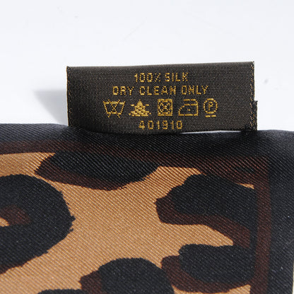 Louis Vuitton Silk Leopard Bandeau Scarf Marron 5 of 5