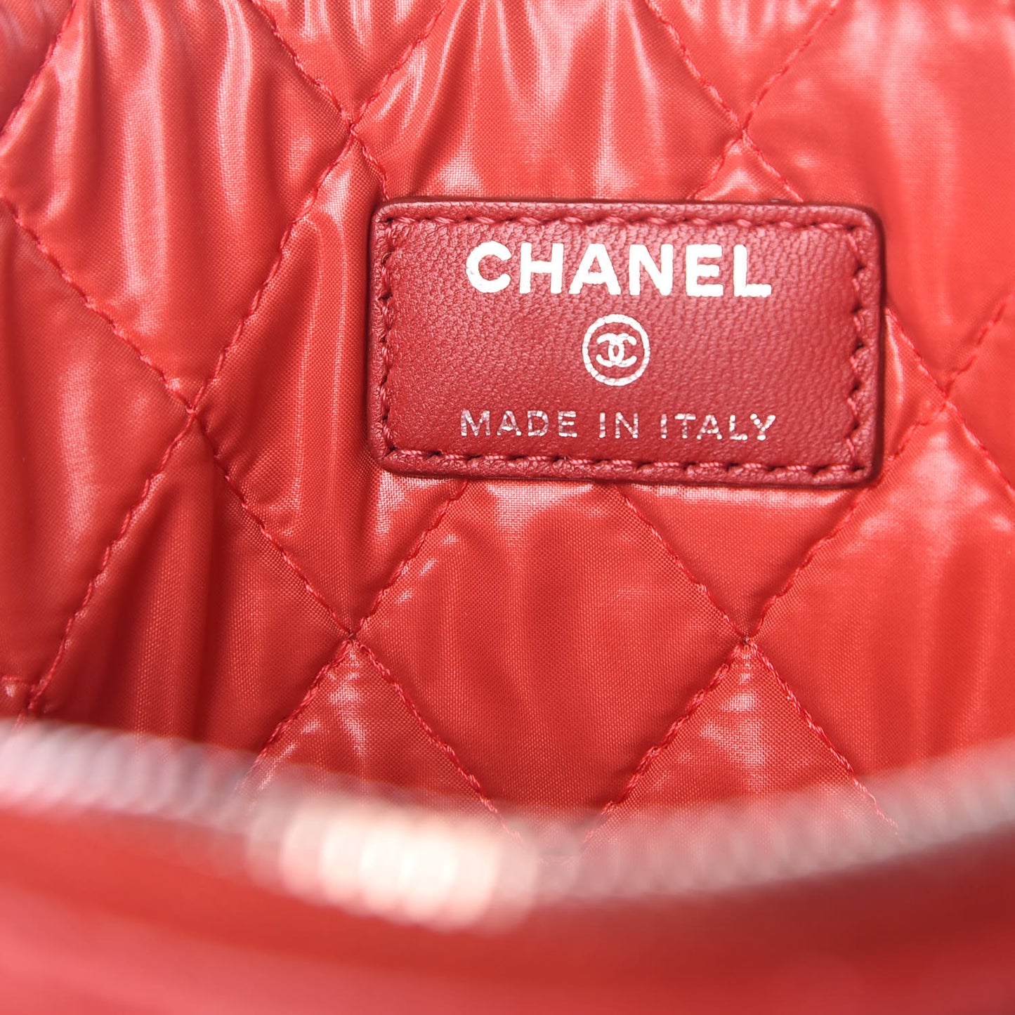 Lambskin Quilted Medium Cosmetic Case Red