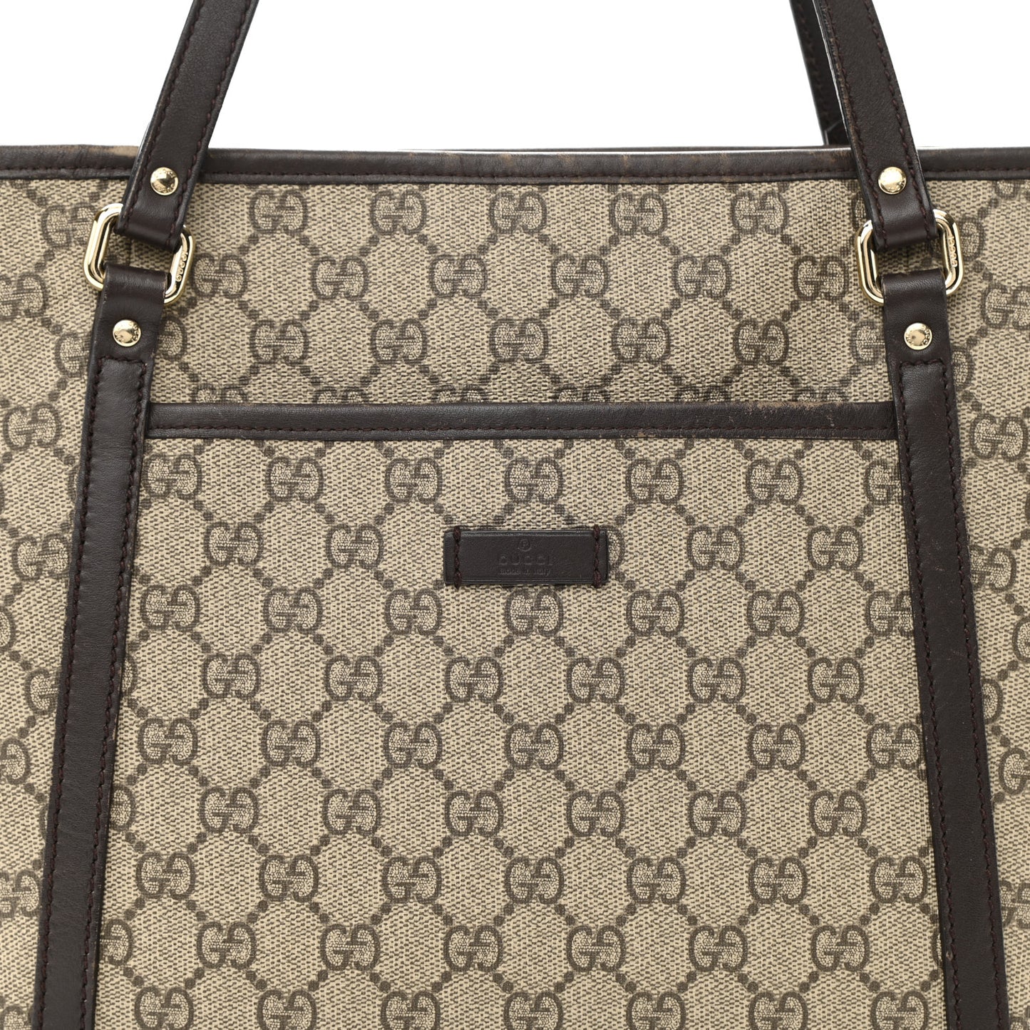 GG Supreme Monogram Medium Joy Tote Dark Brown