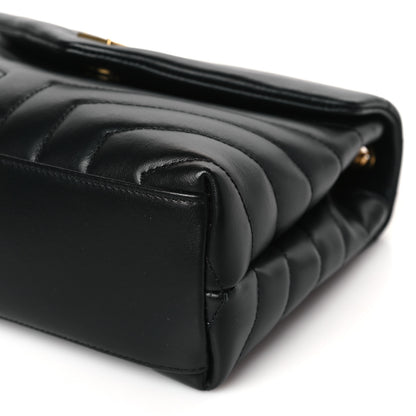Saint Laurent Calfskin Y Quilted Monogram Small Loulou Chain Satchel Black 9 of 9