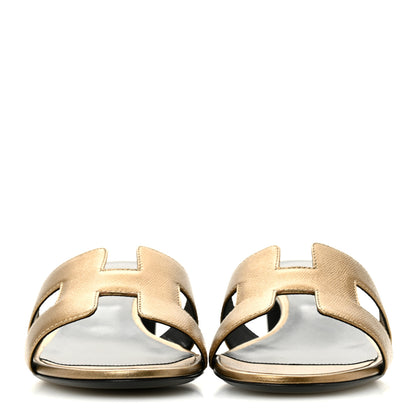 Hermes Metallic Goatskin Oasis Sandals 40 Dore 3 of 10