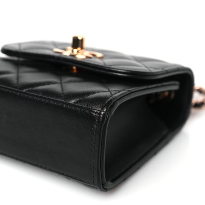 Chanel Lambskin Quilted Mini Trendy CC Chain Wallet Black 9 of 10