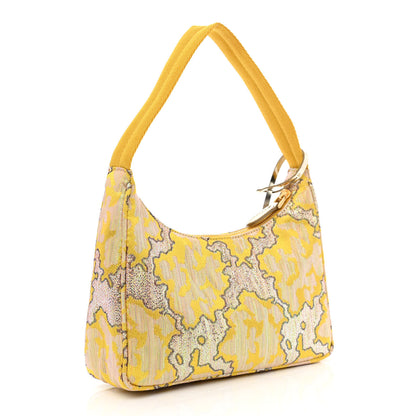 Prada Broccato Mini Re-Edition 2000 Bag Limone Lurex 3 of 10