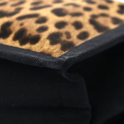 Saint Laurent Canvas Calfskin Leopard Print Rive Gauche Noe Tote Natural Black 10 of 13