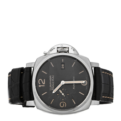 Panerai Stainless Steel Alligator 45mm Luminor Due 3 Day Power Reserve Automatic Watch Black PAM00943 2 of 5
