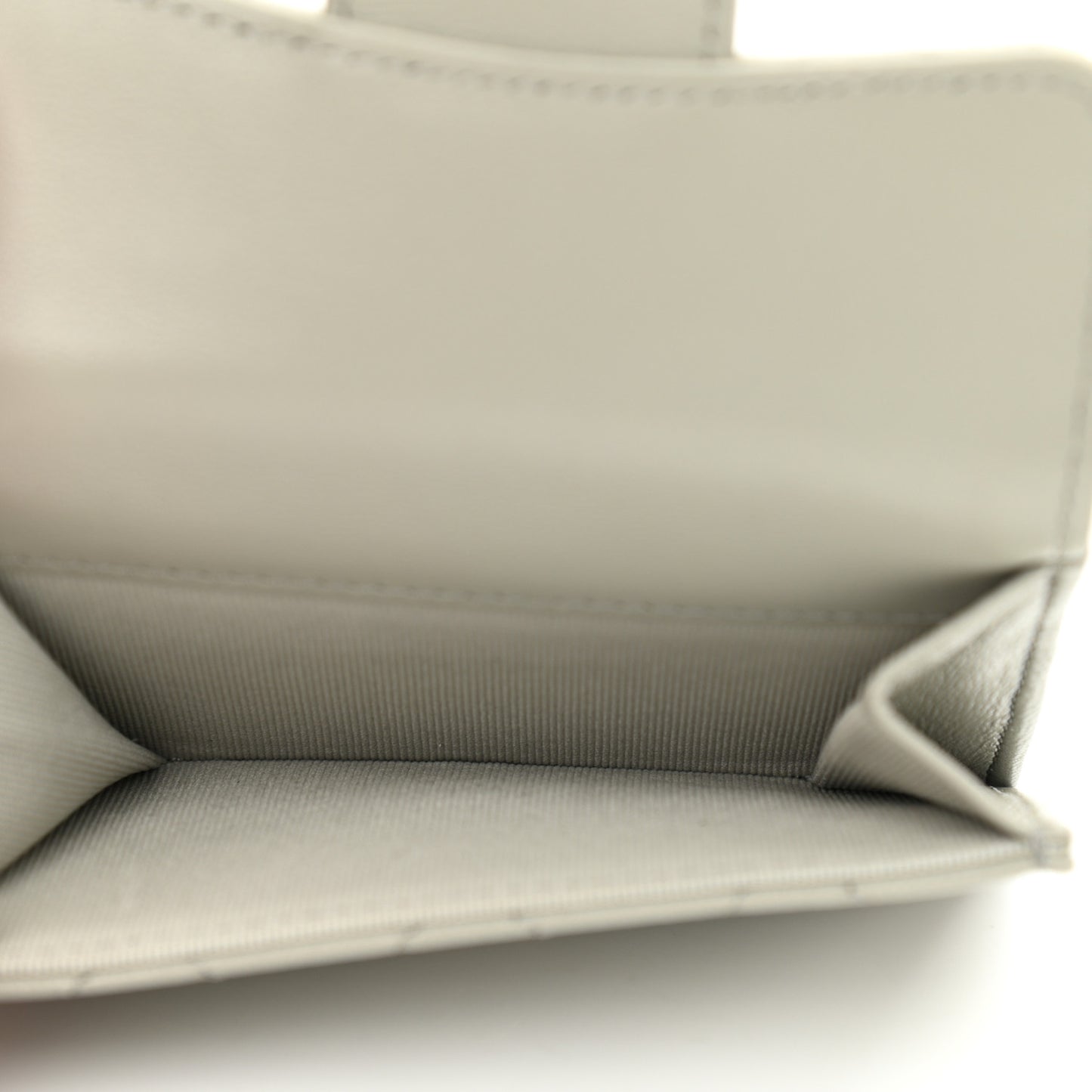 Lambskin Quilted Small Flap Wallet Grey