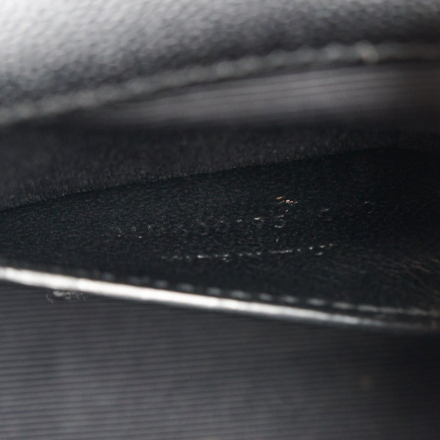 Grain De Poudre Textured Mixed Matelasse Triquilt Small Monogram Satchel Black Blue