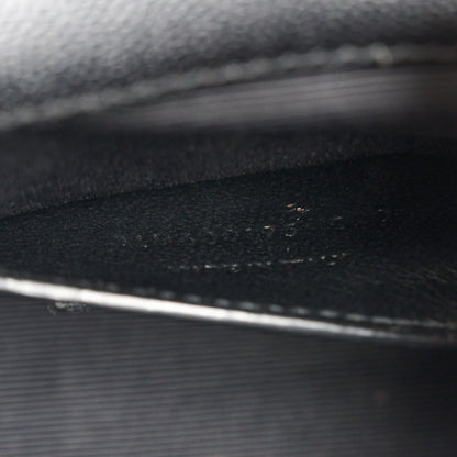Saint Laurent Grain De Poudre Textured Mixed Matelasse Triquilt Small Monogram Satchel Black Blue 8 of 12