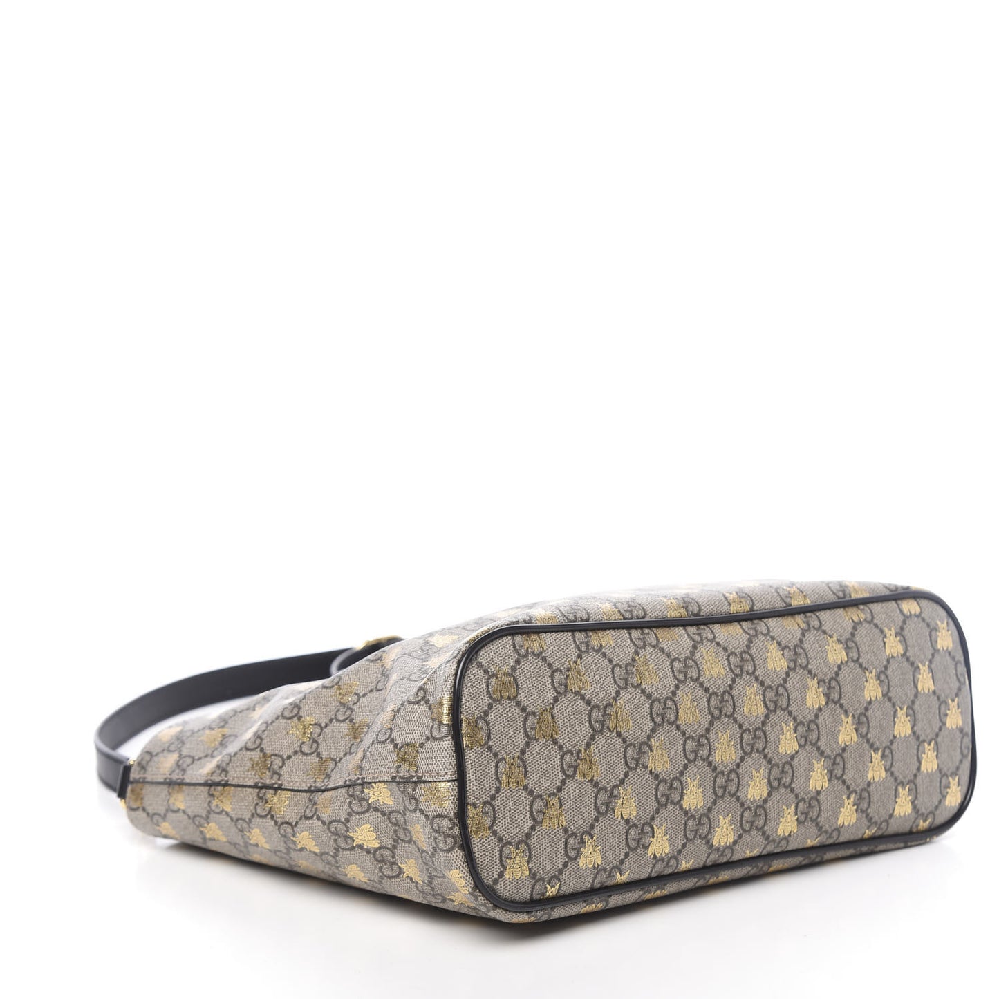 Soft GG Supreme Monogram Bees Small Crossbody Tote Beige Oro Black