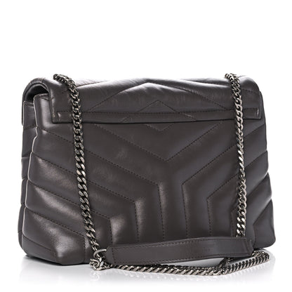 Saint Laurent Calfskin Y Quilted Monogram Small Loulou Chain Satchel Earth 3 of 20