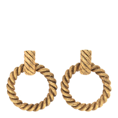 Chanel Twisted Hoop Clip On Earrings Gold 1 of 4