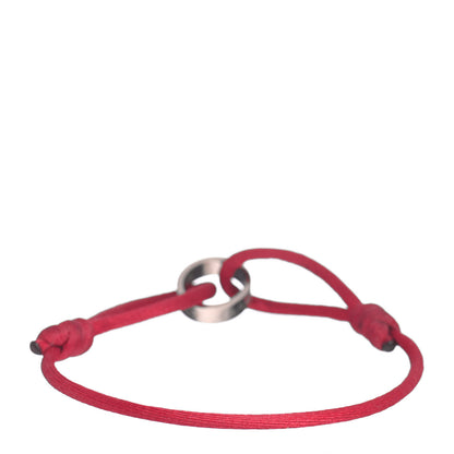 Cartier 18K White Gold Charity LOVE Adjustable Cord Bracelet Red 3 of 4