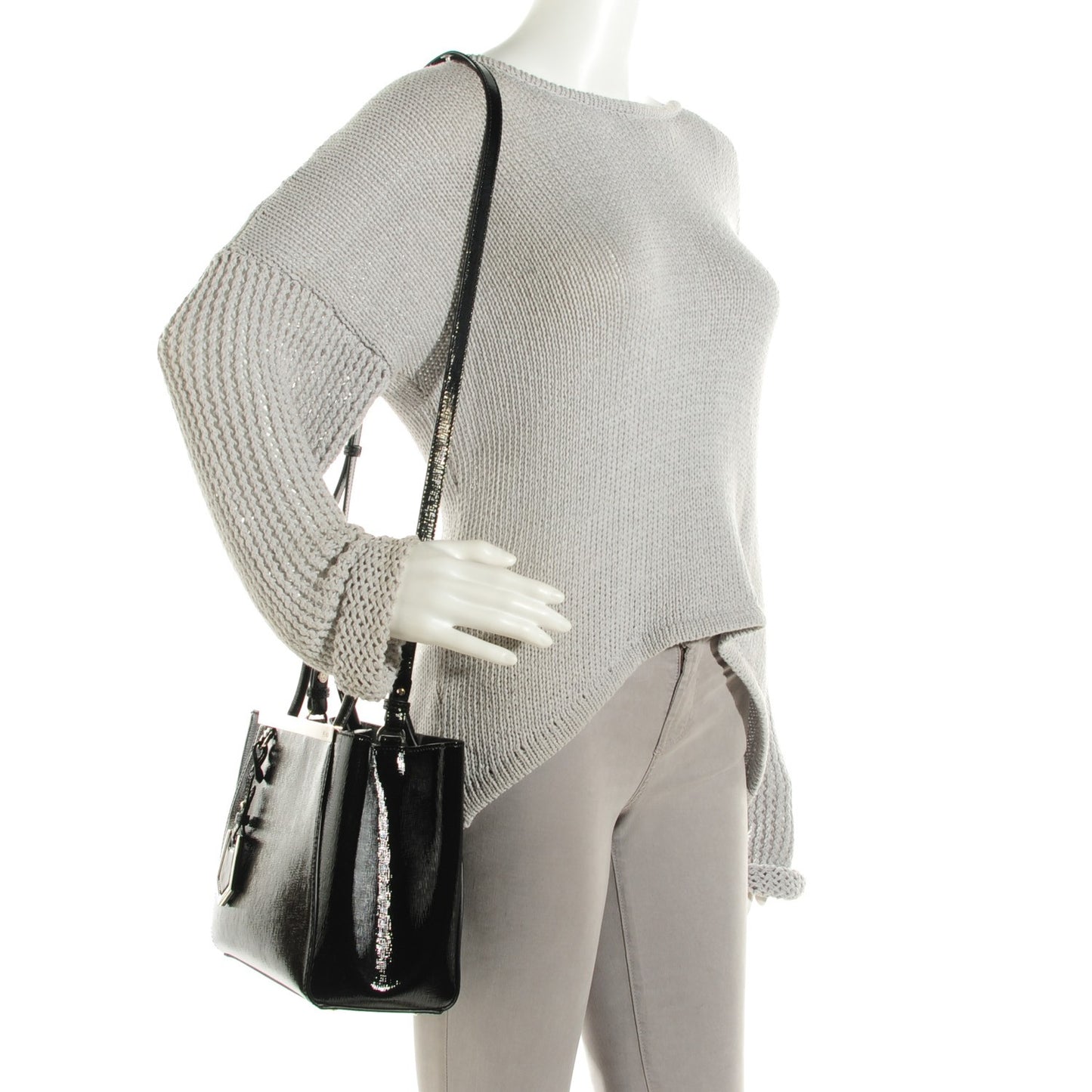 Patent Vitello Elite Petite 2Jours Tote Black
