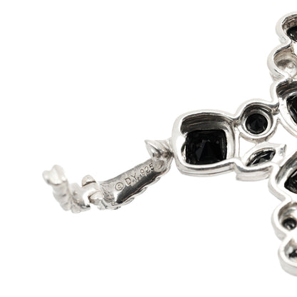 David Yurman Sterling Silver Diamond Black Onyx Hematine Mosaic Cross Pendant 4 of 5