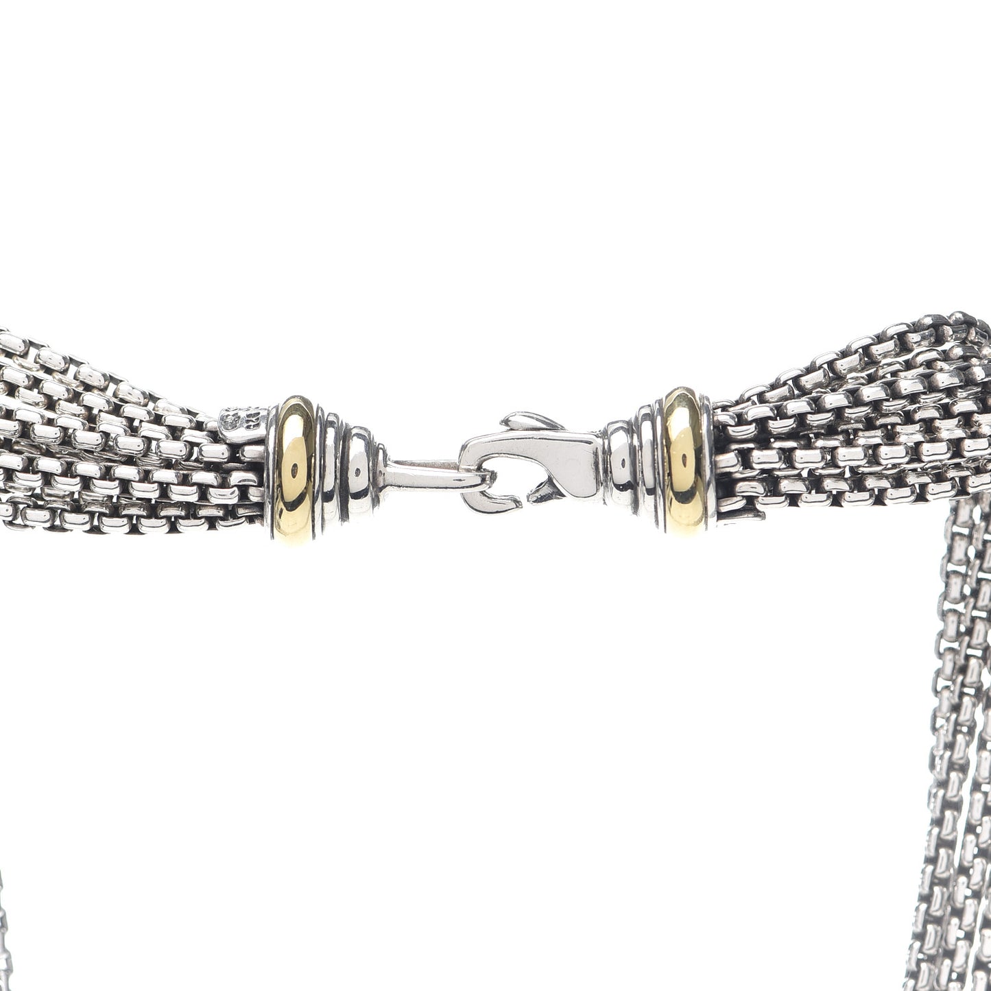 Sterling Silver 18K Yellow Gold Pearl Black Onyx Multi Strand Necklace