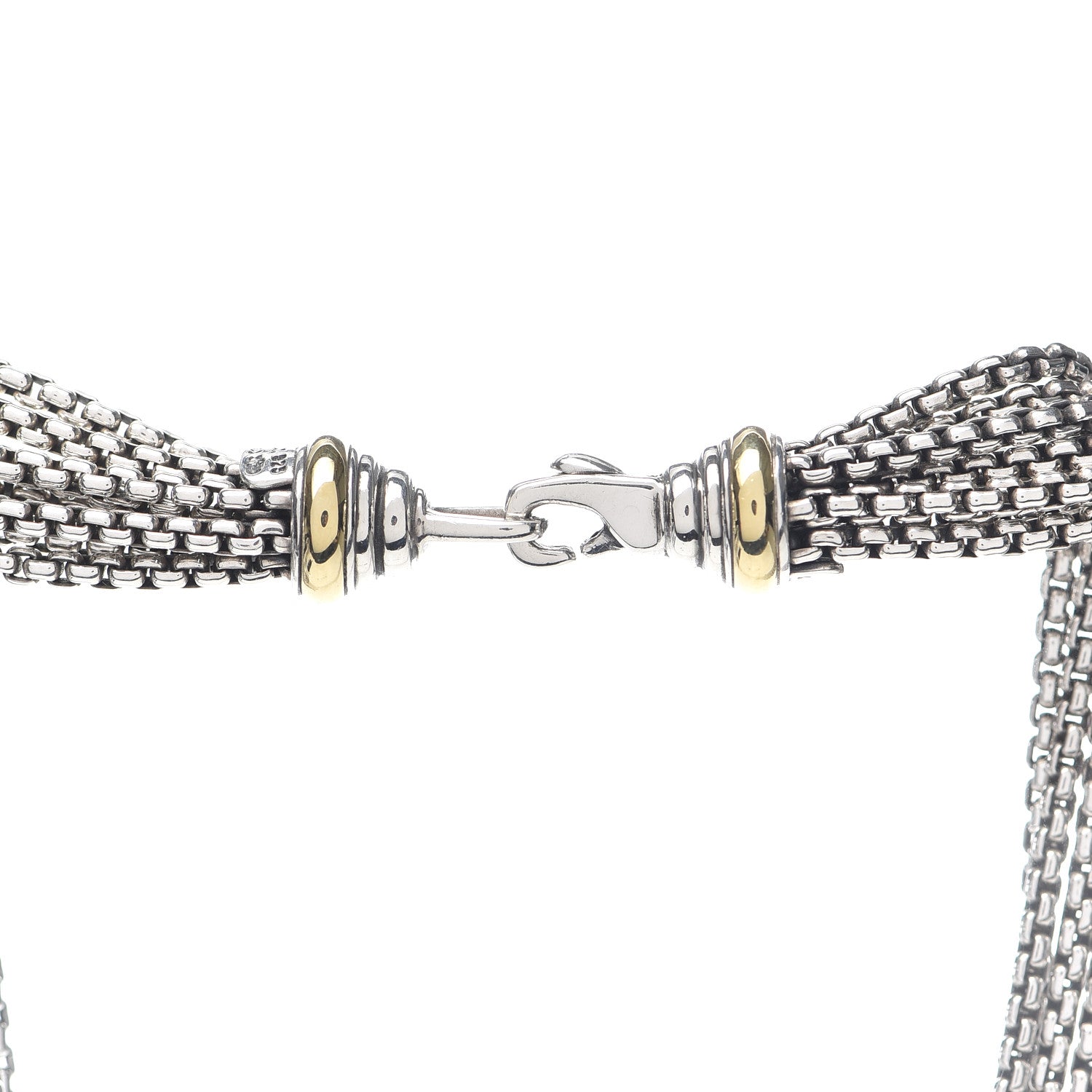 David Yurman Sterling Silver 18K Yellow Gold Pearl Black Onyx Multi Strand Necklace 4 of 5