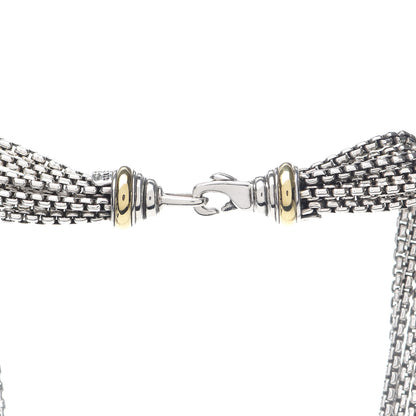 David Yurman Sterling Silver 18K Yellow Gold Pearl Black Onyx Multi Strand Necklace 4 of 5