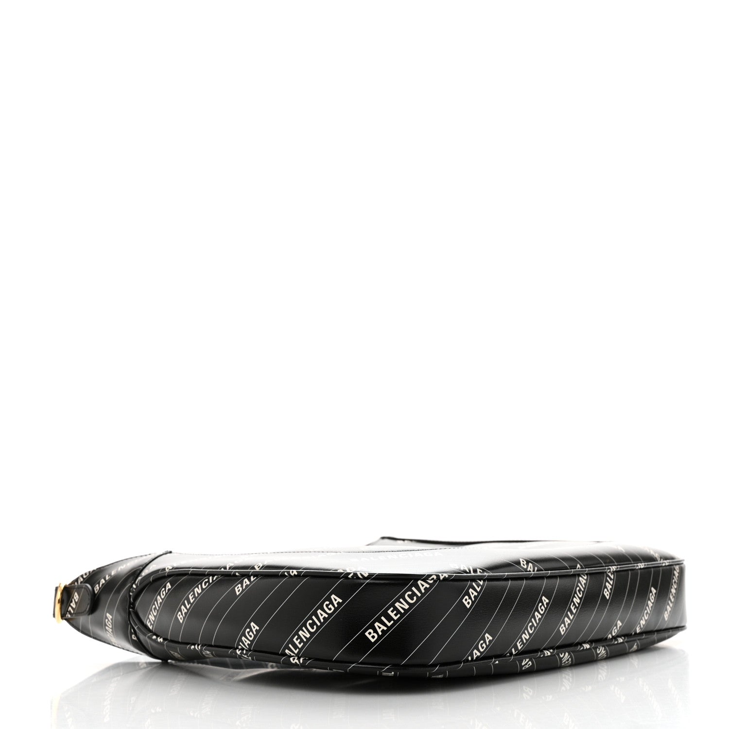Gucci X BALENCIAGA Calfskin Logo Print Medium Jackie 1961 Hobo Black 4 of 11