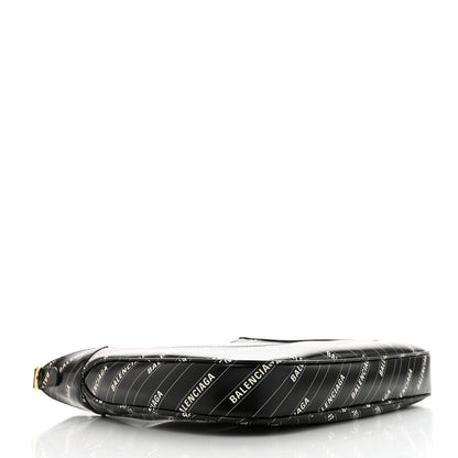 Gucci X BALENCIAGA Calfskin Logo Print Medium Jackie 1961 Hobo Black 4 of 11