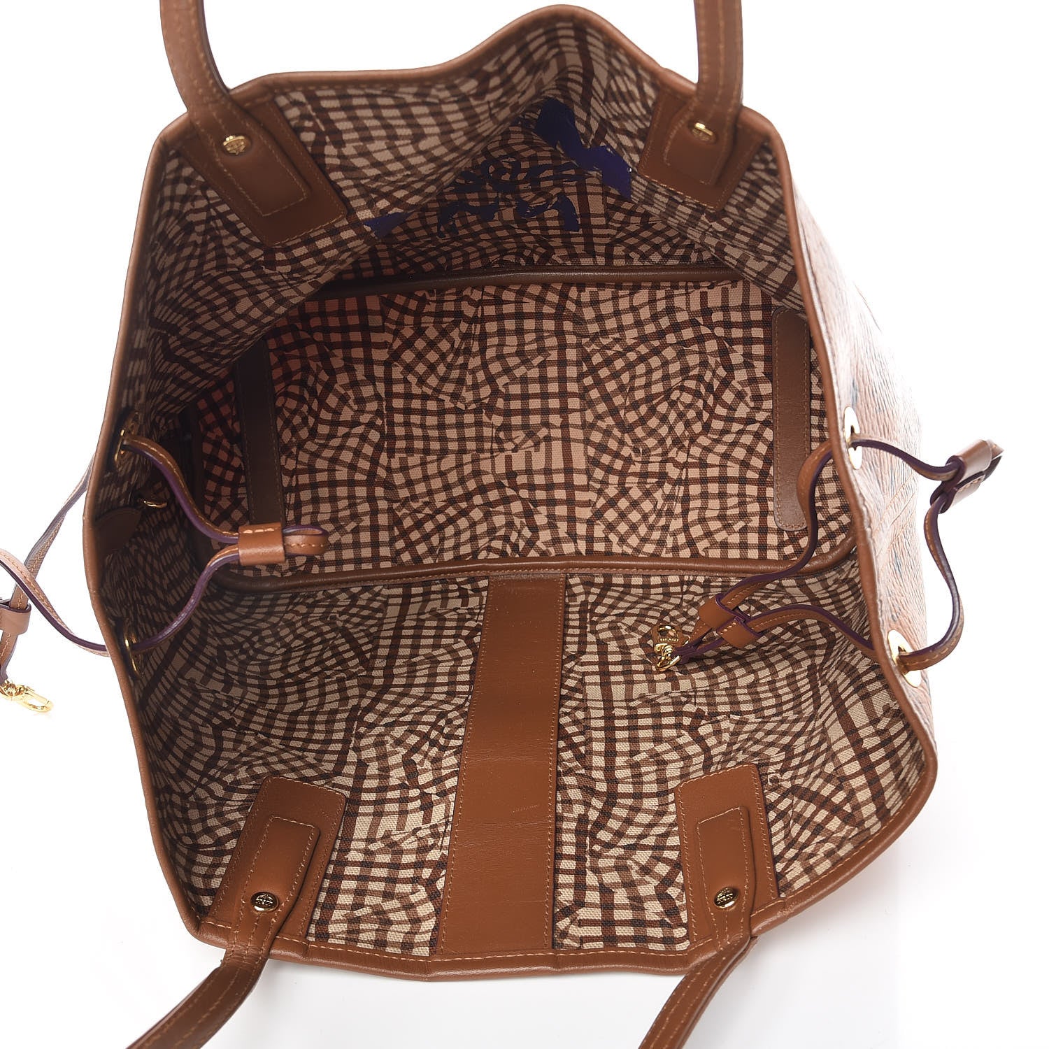 MCM Visetos Medium Liz Reversible Shopper Tote Cognac 9 of 18